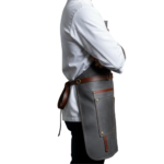 Charcoal cowhide leather apron 3 pockets barber workshop
