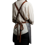 Charcoal cowhide leather apron 3 pockets barber workshop