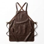 Premium Unisex Dark Walnut Full Grain Leather Apron Professional Artisan Workwear Design | Aurevleathers