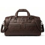 Luxury Unisex Espresso Brown Full Grain Leather Duffel Bag Premium Travel Carryall Design | aurevleathers
