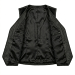 Inner lining black leather vest women