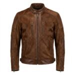 Brown Pony Hair Cowhide Leather Jacket Western Biker Fashion Statement Outerwear | Aurevleathers